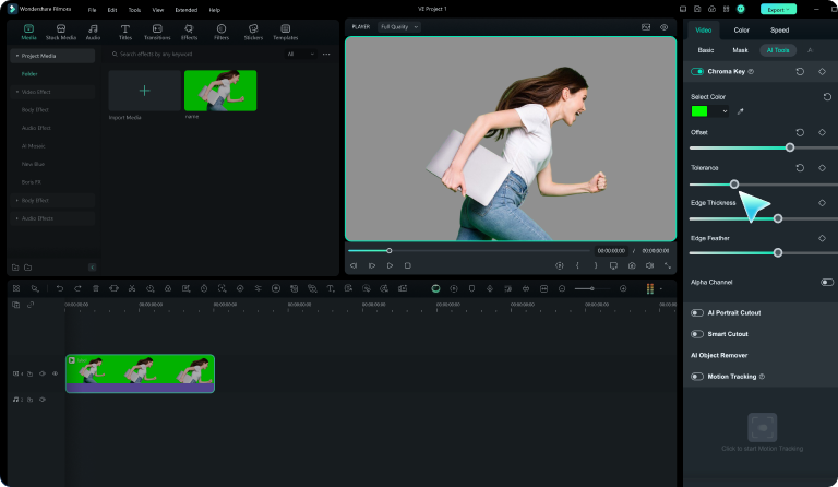 adjust chroma key effect
