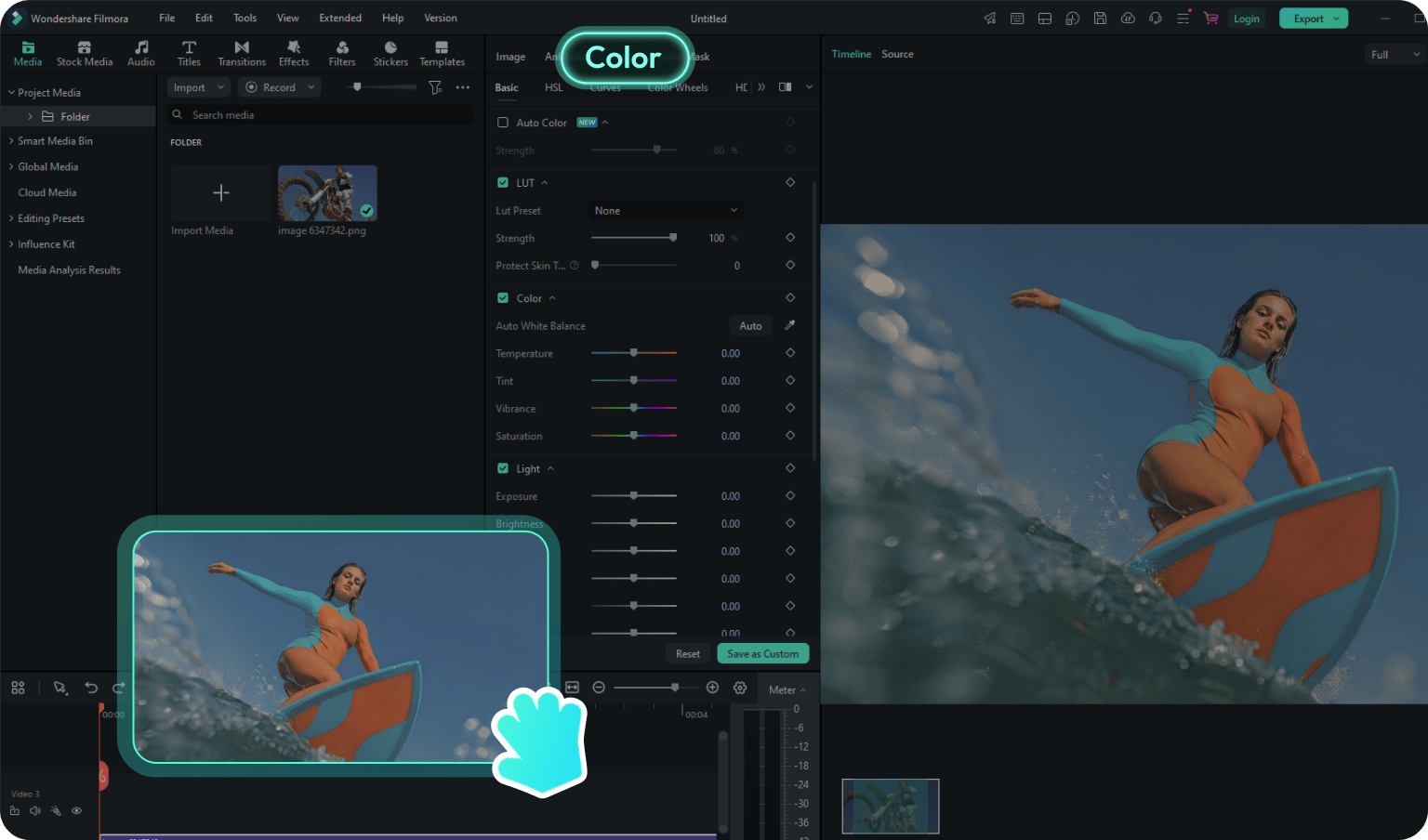 Import Your Video and Open Color