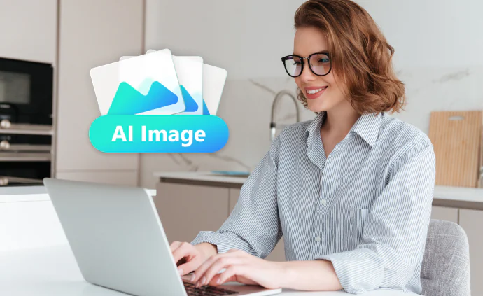 profissionais de marketing usam gerador de imagens com IA do Filmora