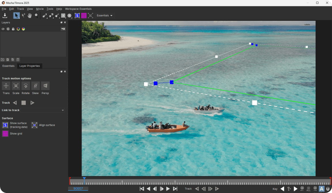 create surface tracking shapes