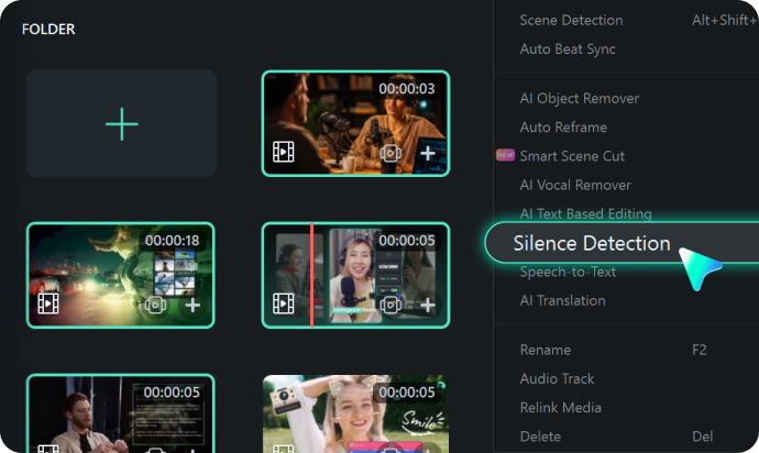 cut silent parts from video in batch