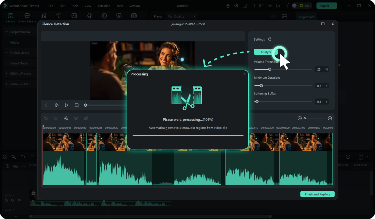 ai auto detect and cut silence