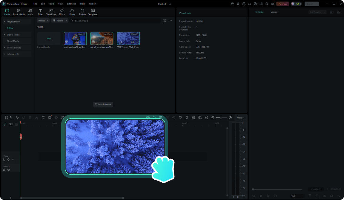 import media to the timeline video editor