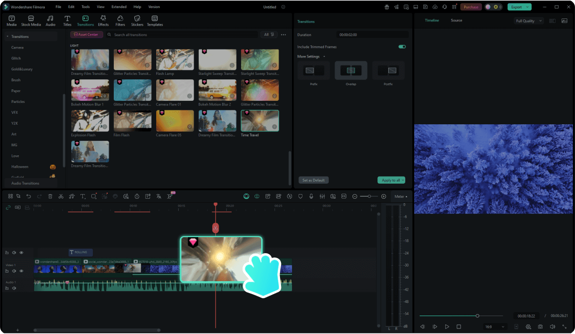 enhance video on the timeline