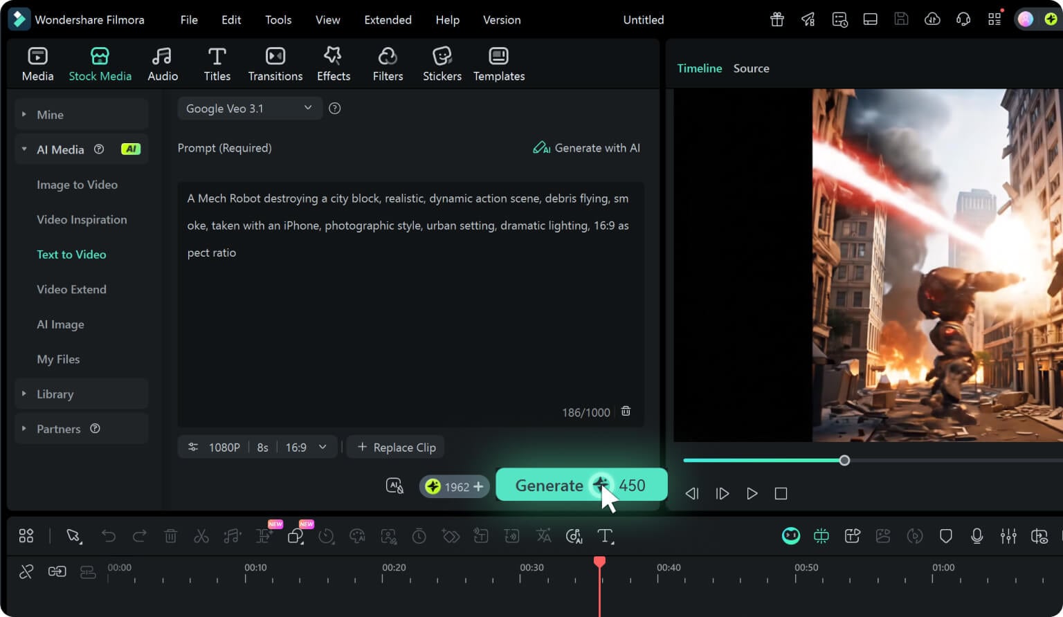 generate ai video with veo 3.1 mode