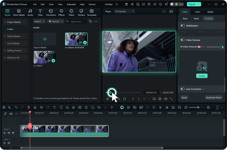 refine the speed ramp effect and export