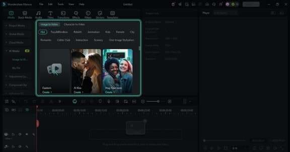 choose ai image to video templates