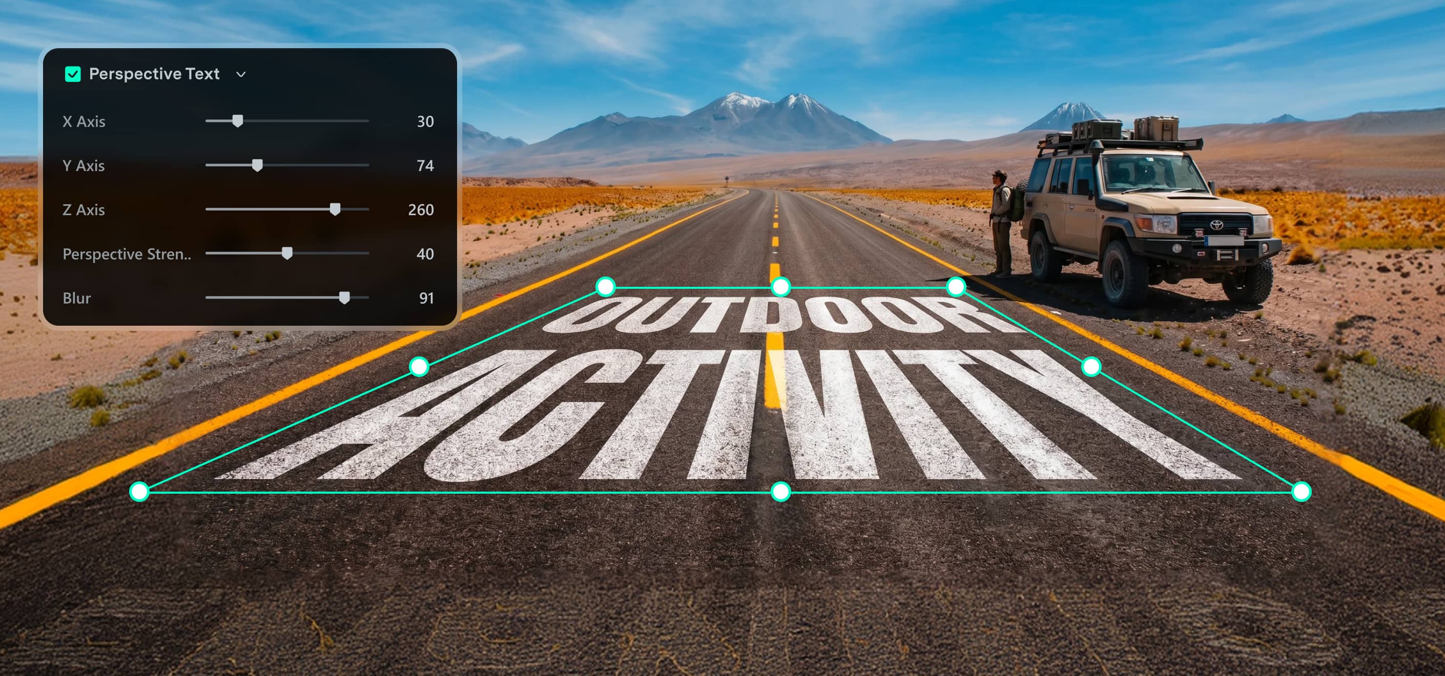 Planar tracking in Filmora for Mac