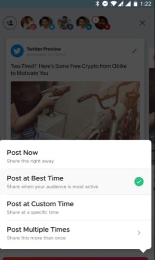 Crowdfire schedule linkedin posts free