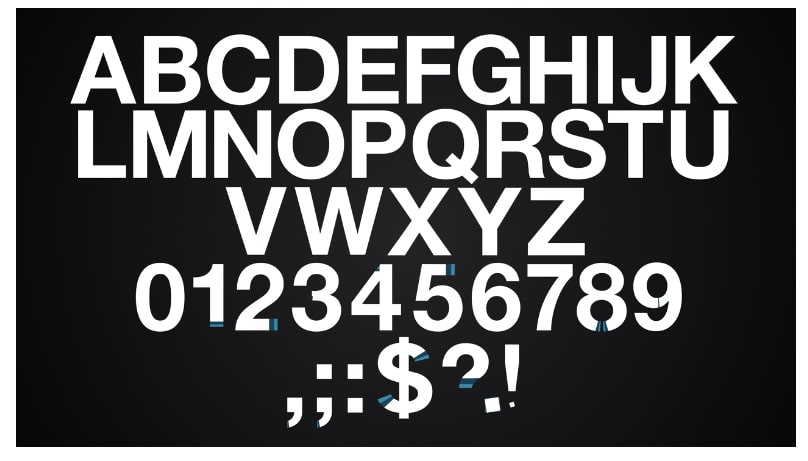 animated font Helvetica Neue
