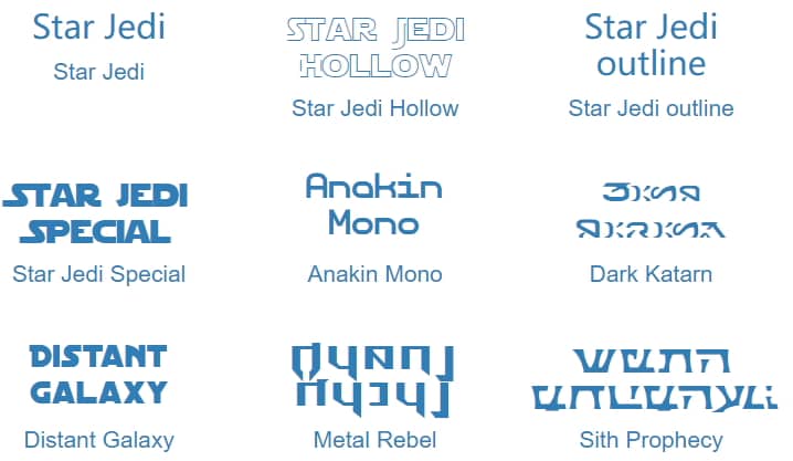 Star Wars Schrift