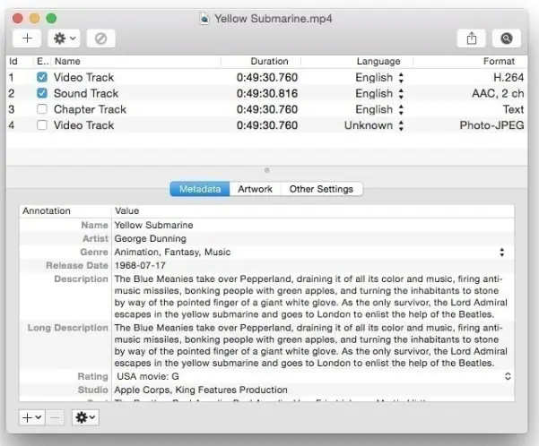 video metadata editor mac