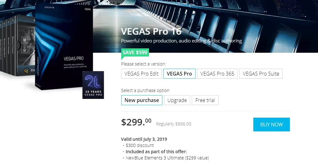 Prix de Vegas Pro