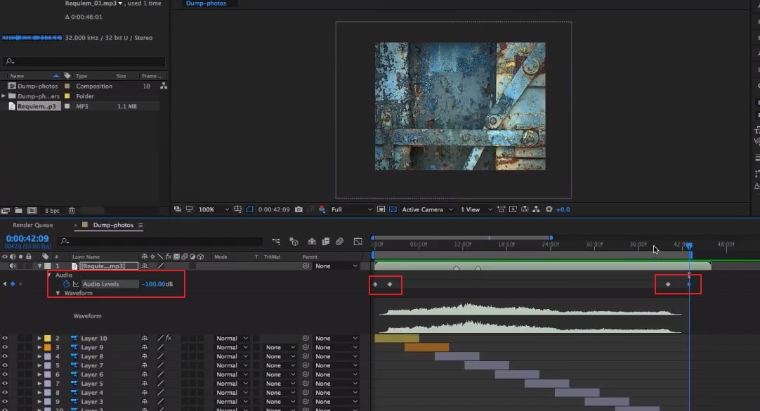 Selesaikan fade out/in audio di After Effects