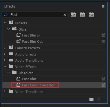 Effet correcteur de couleur rapide