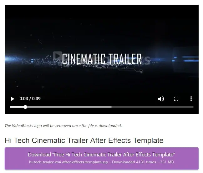 Tech after effects templates