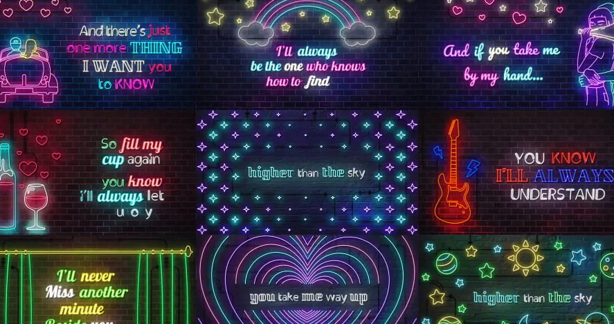 Neon Lyrics Template