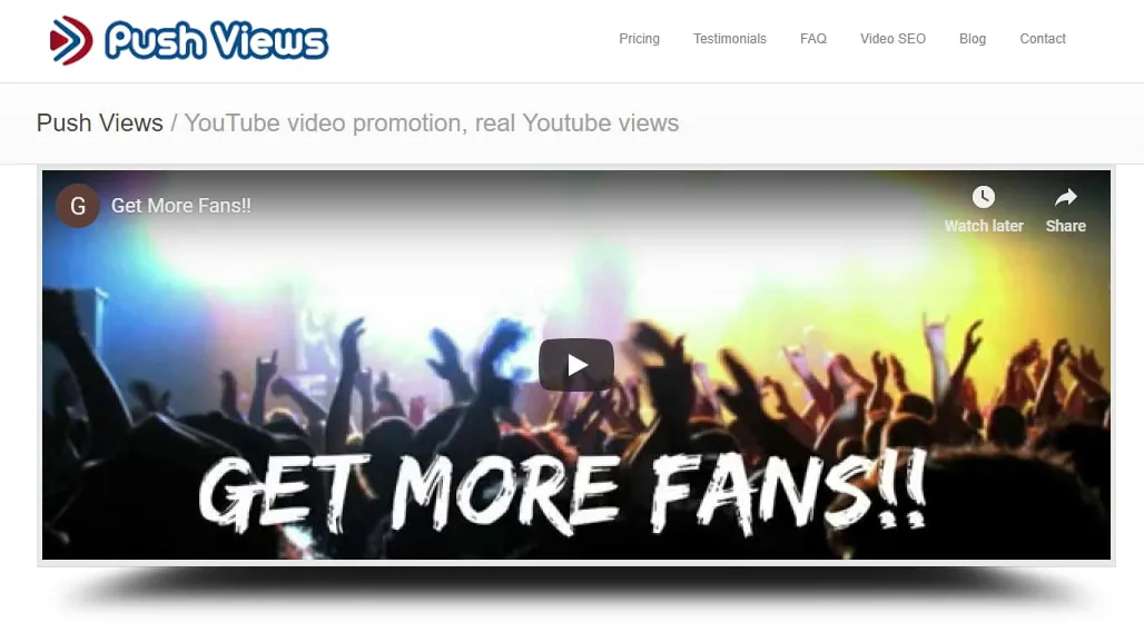 Services de promotion de vidéos sur Youtube pushviews