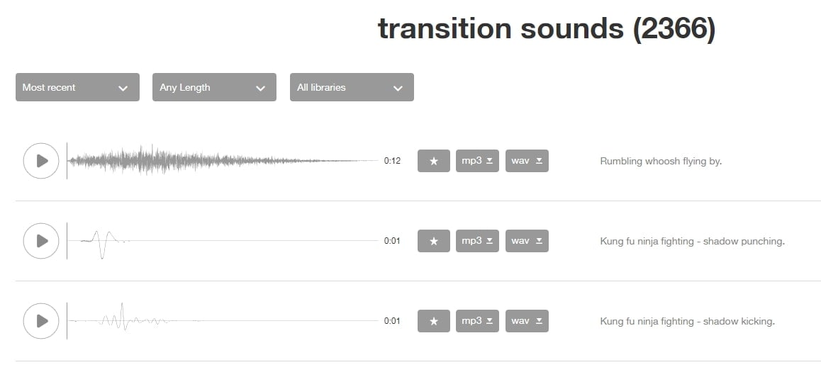 Soundsnap Sons de Transition