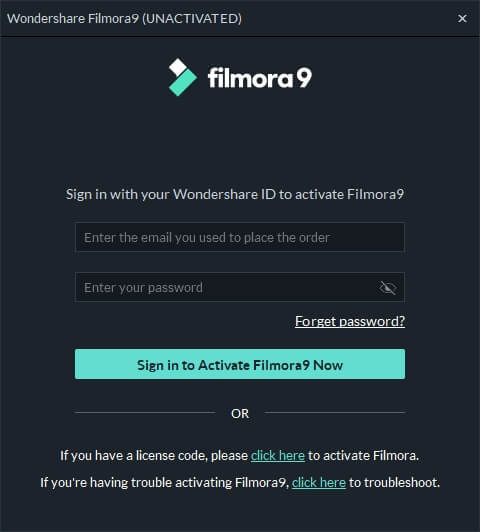 Activer Filmora9 avec WSID 