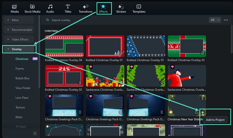 Tambahkan overlay ke timeline