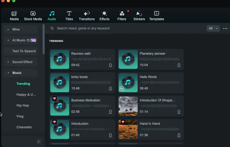 Ajout et modification de l'audio