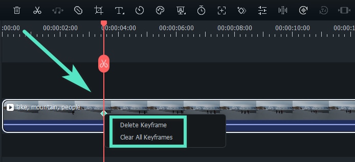 windows menghapus keyframe di timeline