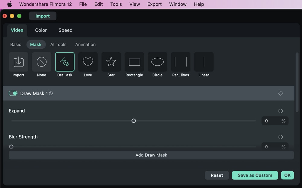 add masks in filmora mac