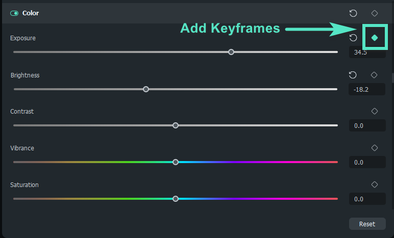 mac add keyframes on tone icon