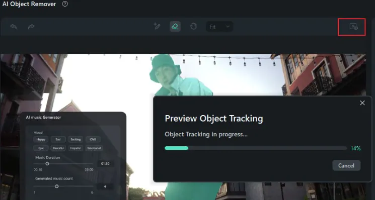 filmora preview object tracking