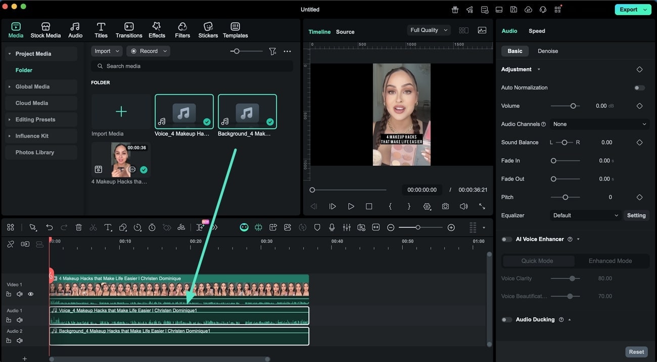 preview audio extracted in fast mode