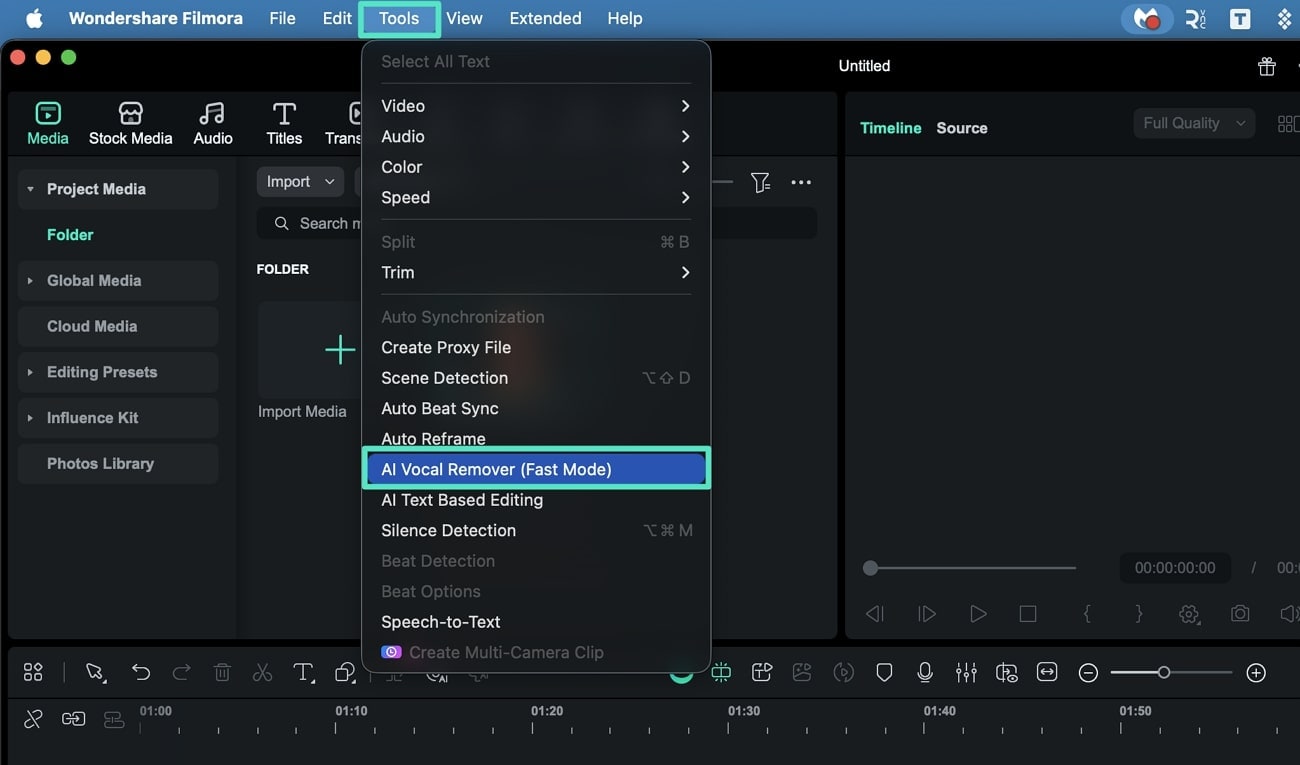 access new project on filmora