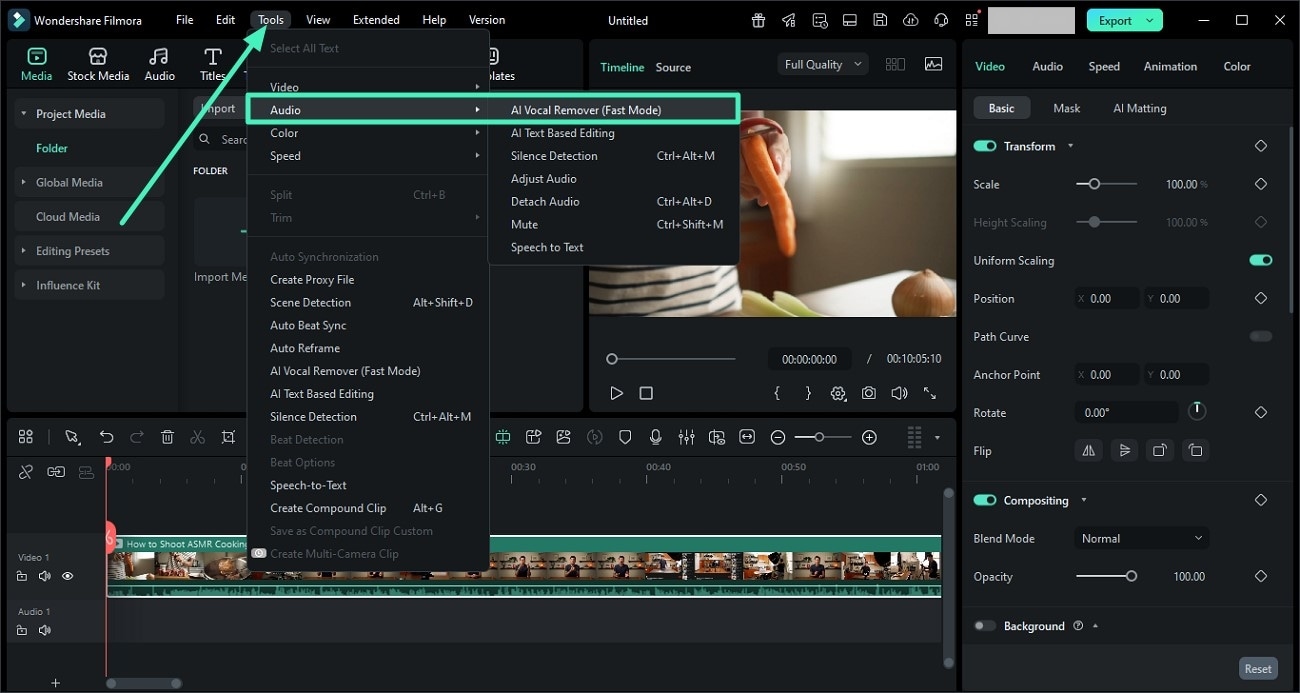 enable ai vocal remover