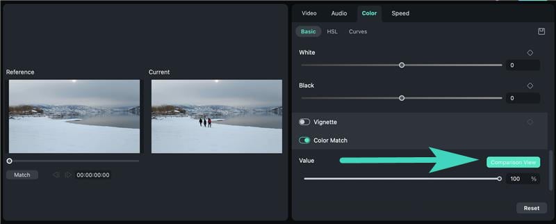 color match feature tab on mac