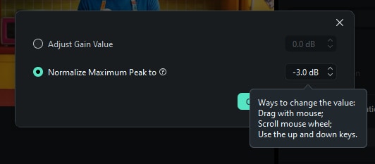 Normalize Maximum Peak Setting