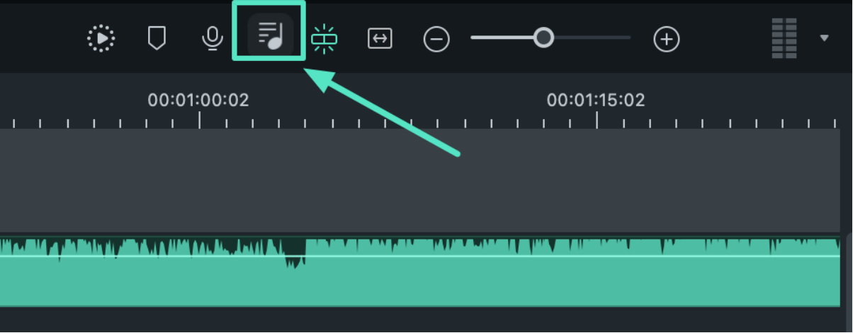 clique no ícone do mixer de áudio