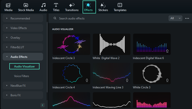 Audio Visualizer-Effekt