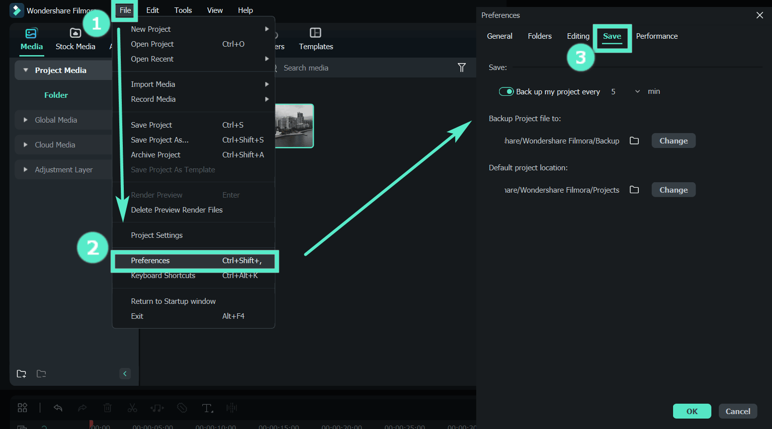 Save Project Settings