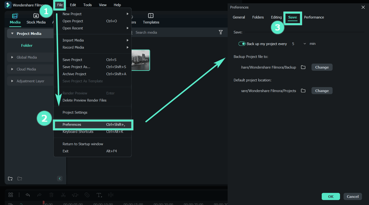 Guardar configuración del proyecto