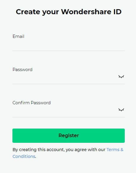 wondershare recoverit username and password