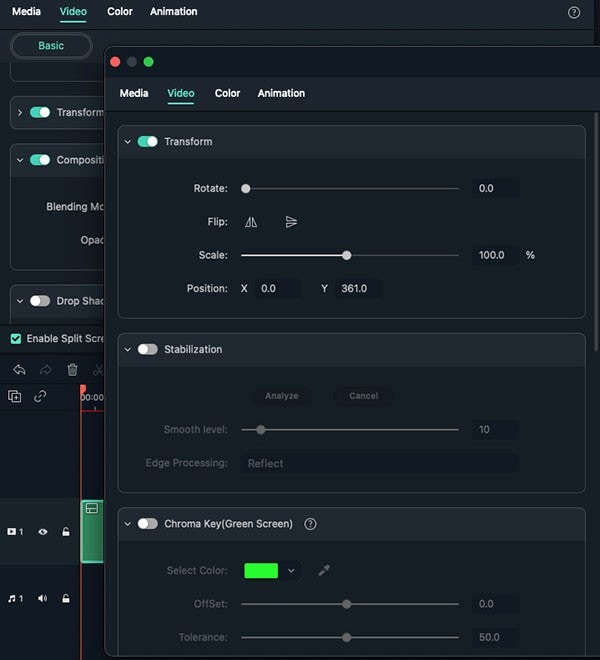 edit options split screen