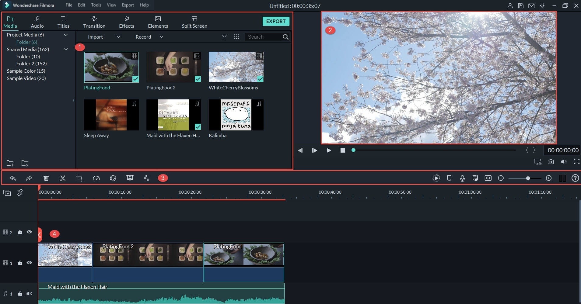 Filmora9 editing interface 