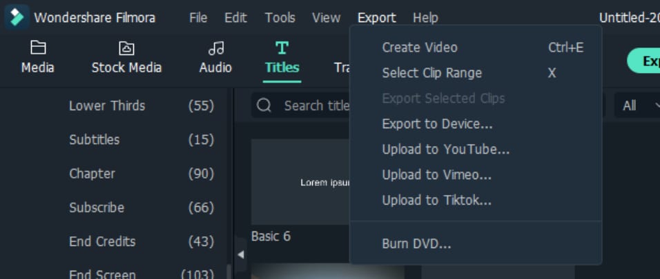 Export Your Project File