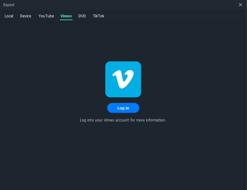 Export to vimeo