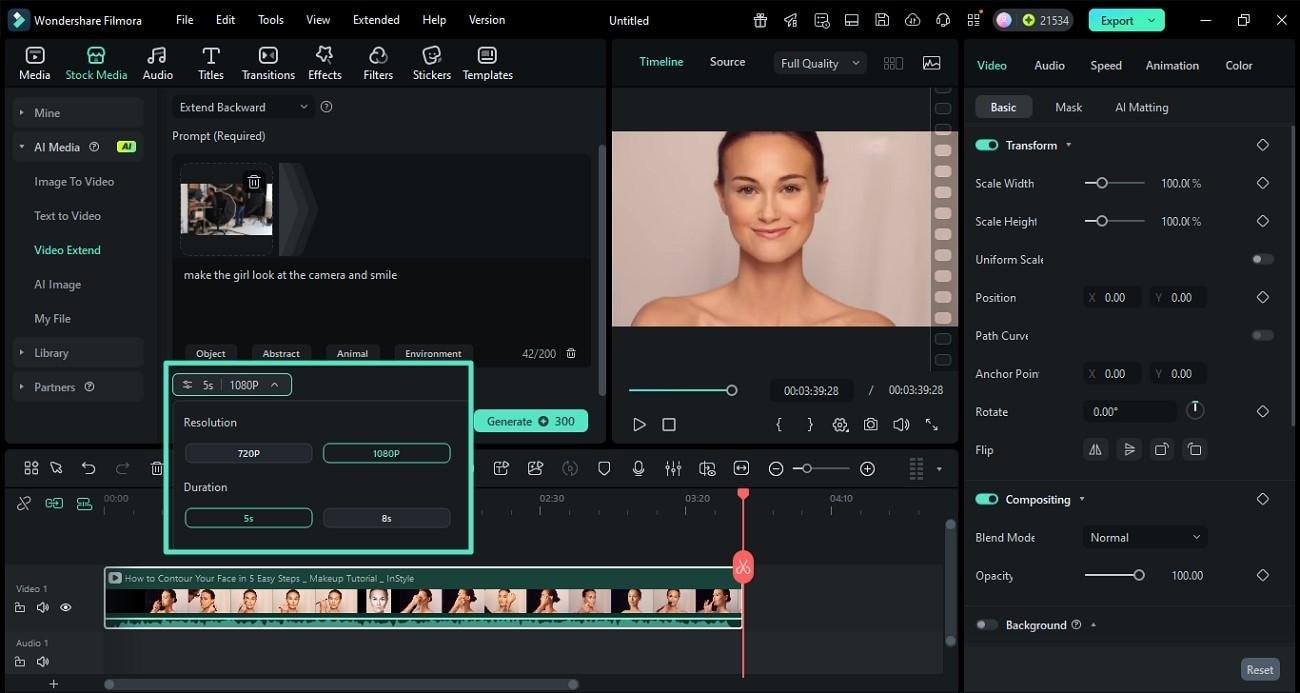 select duration and resolution