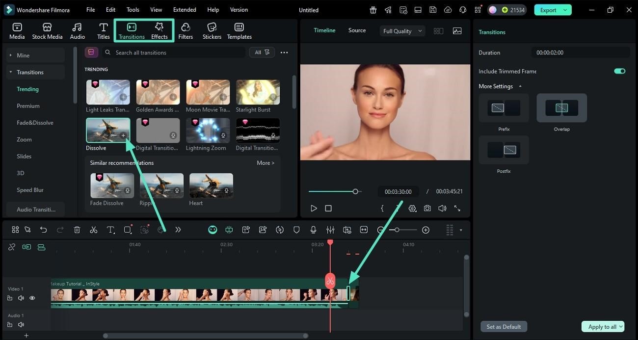 apply effects and transitions