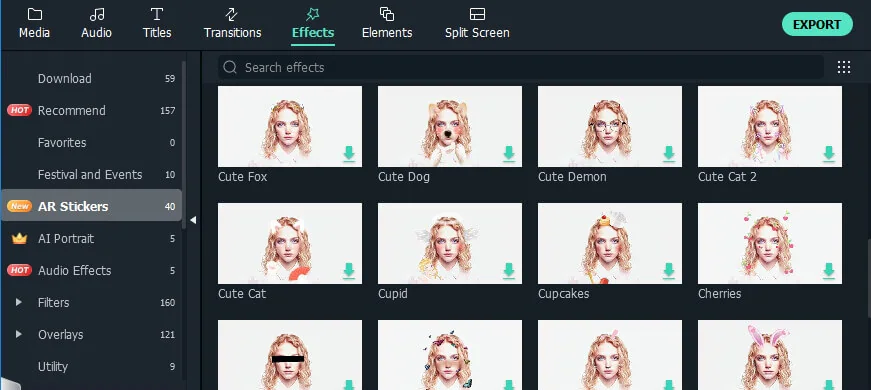  AR Stickers in Filmora