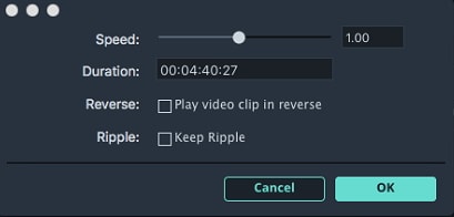  Alterar Velocidade do Vídeo no Filmora  for Mac 