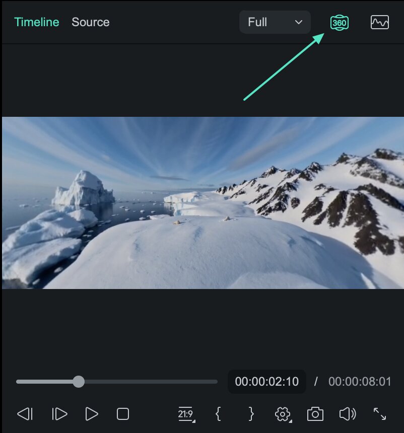 Check the Panorama Monitor in the preview