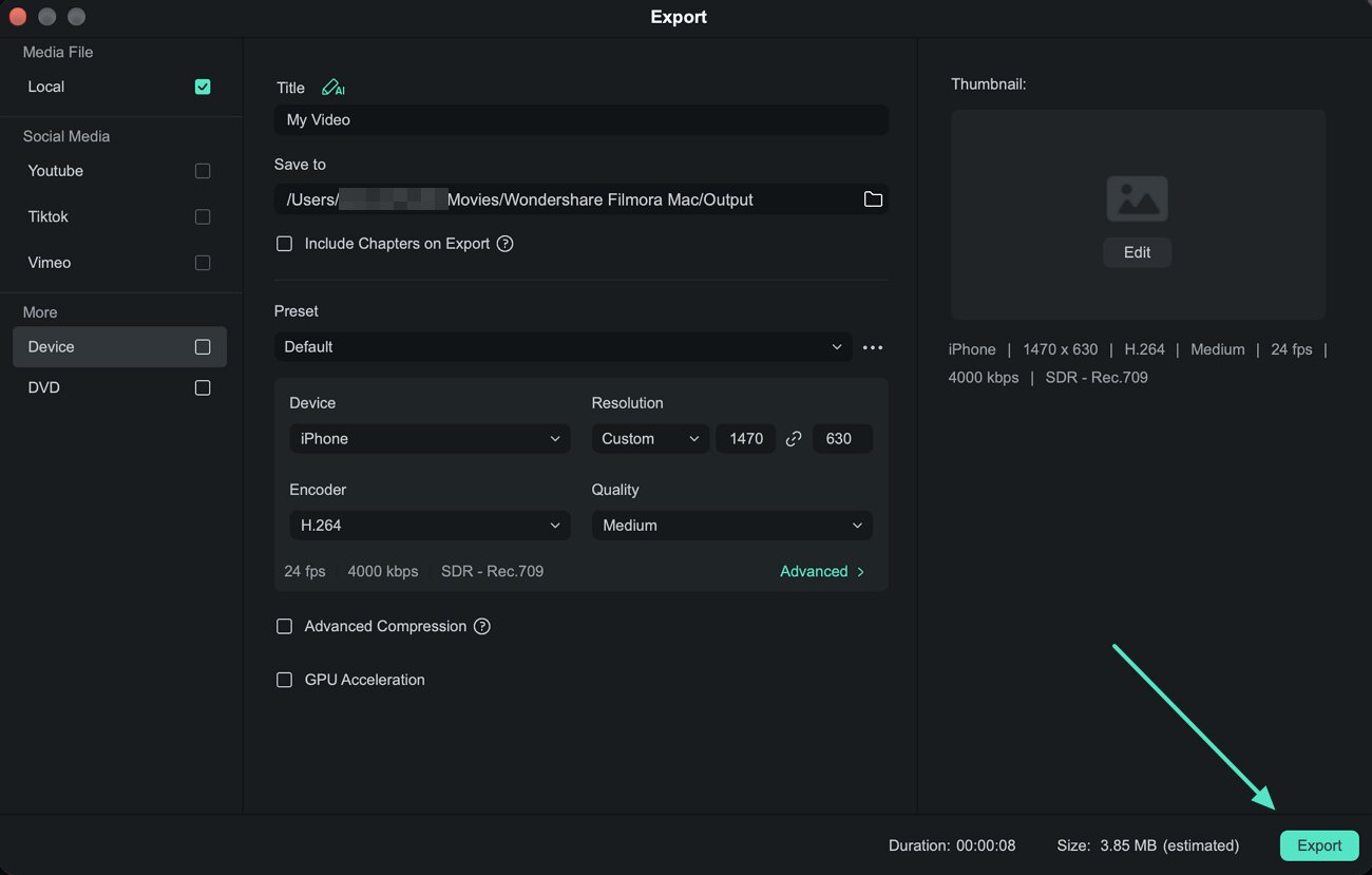 Preview the results and export the video
